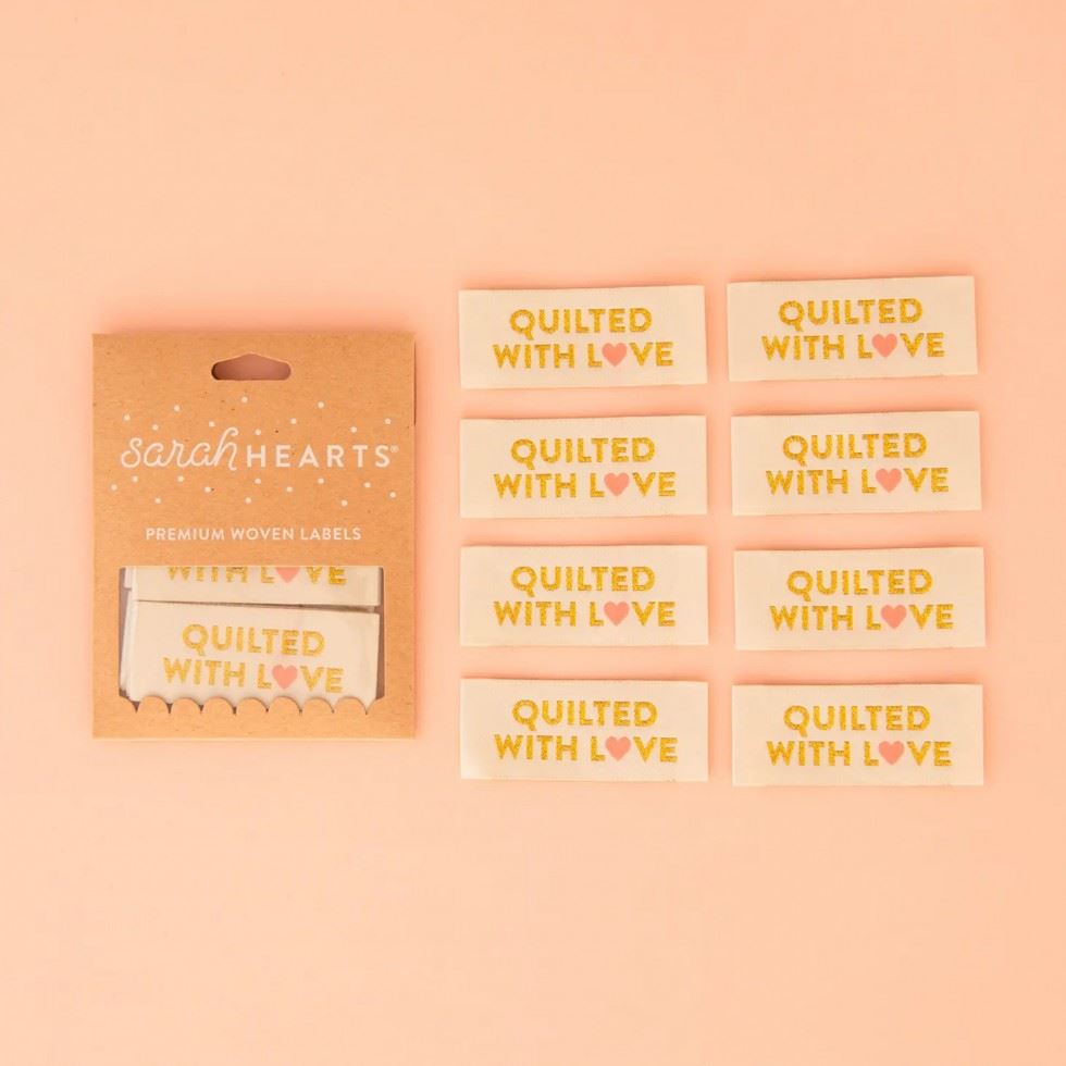 Sarah Hearts Quilted With Love Woven Labels
 