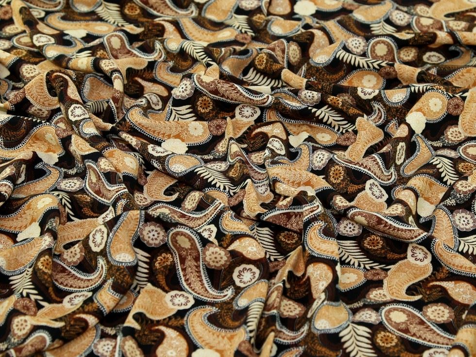 Black Deadstock Viscose Challis Fabric