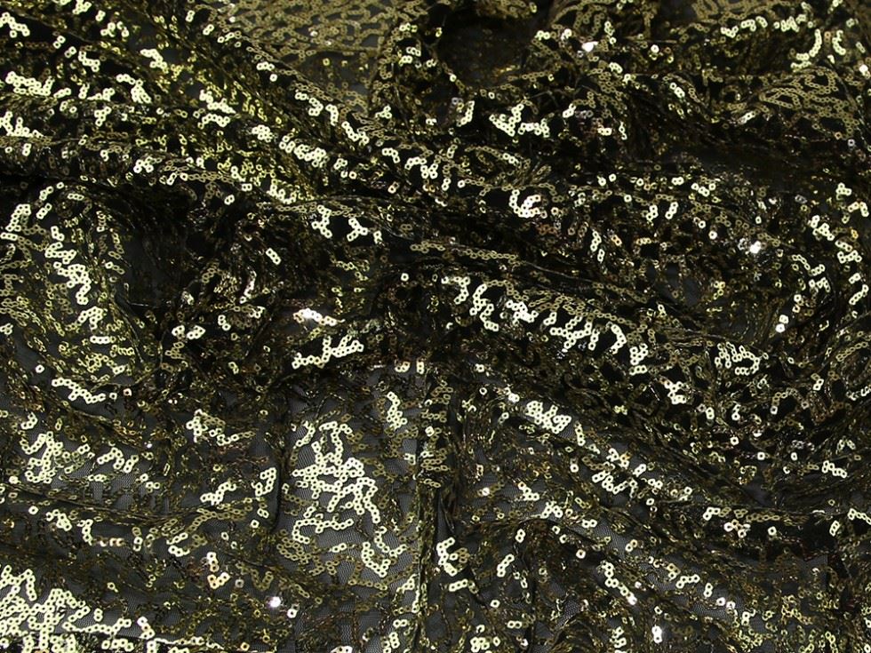 Pomona Sequin Mesh Fabric Gold