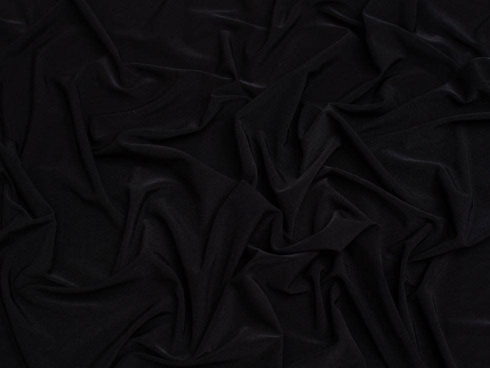 Minerva Core Range Sheen ITY Silky Stretch Knit Fabric Black
 