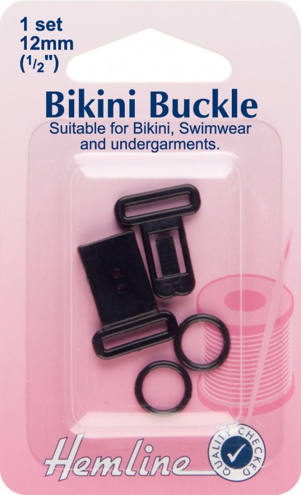Hemline Black Bikini Clasp Buckles