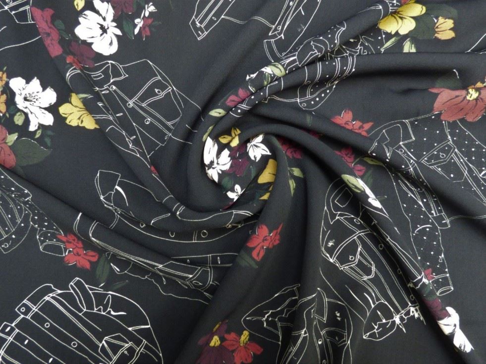 Lady Mcelroy Black Lena Crepe Fabric