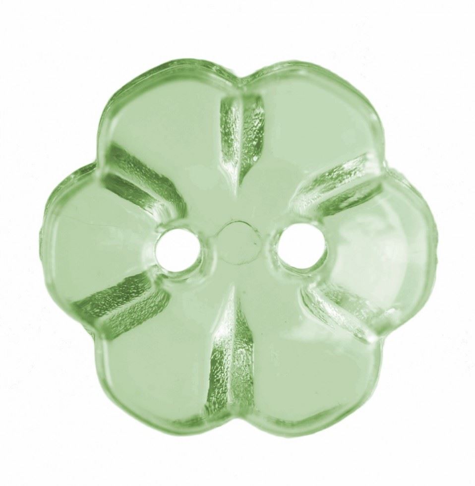 Hemline Emerald Plastic Flower Buttons