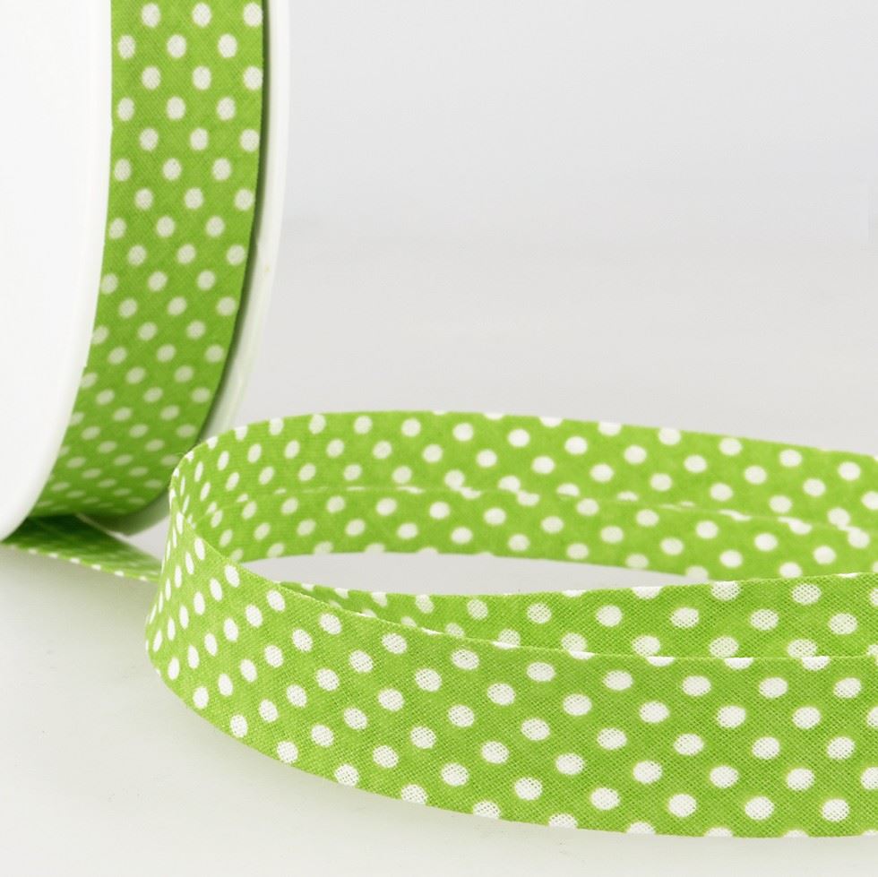 Stephanoise Dotty Bias Binding Tape Anise Green
 