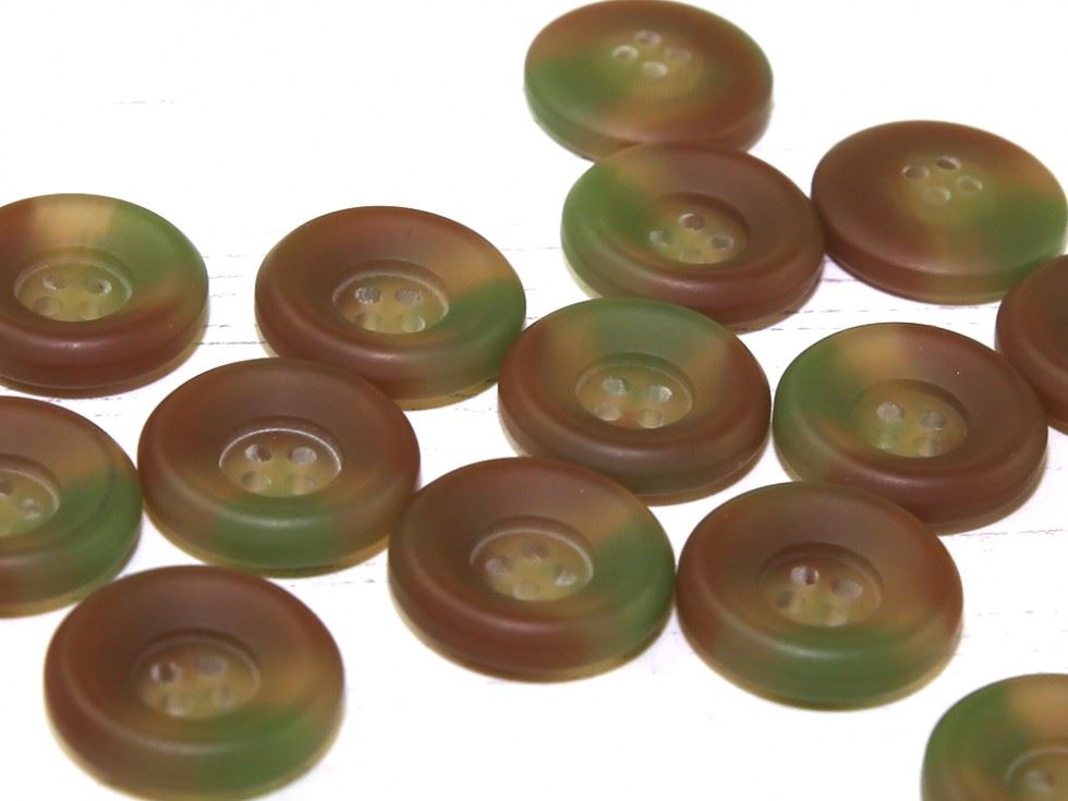 Dill Marble Chunky Buttons (Value Pack) Green & Tan
 
