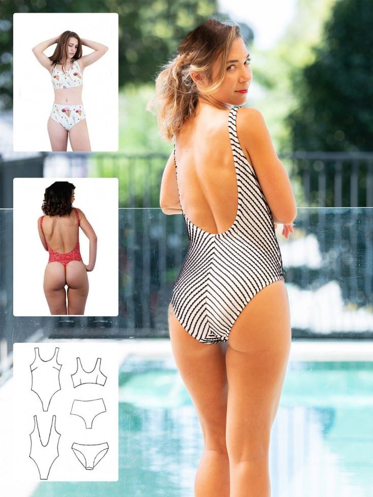Booby Traps Paper Sewing Pattern Lauren Swimsuit
 