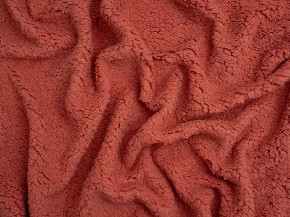 Minerva Core Range Rust Super Soft Shearling Fleece Fur Fabric