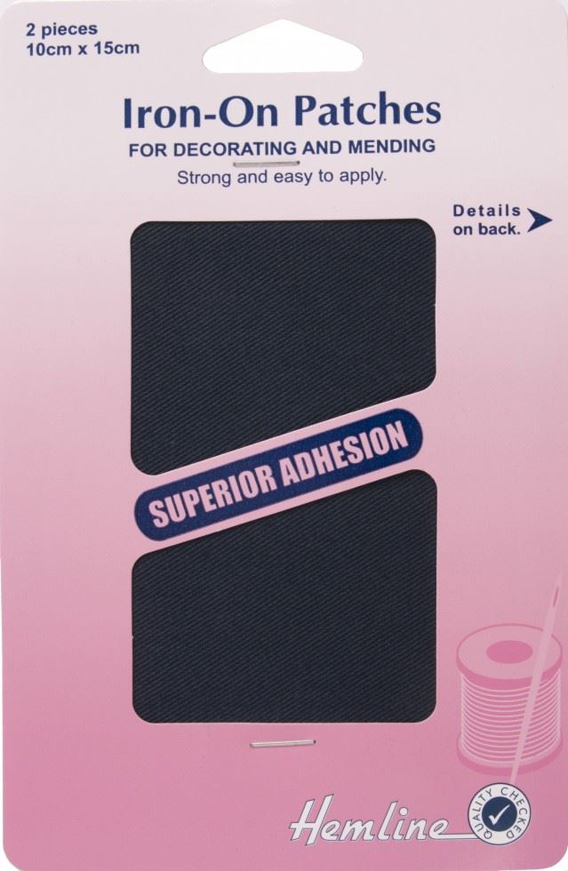 Hemline Navy Cotton Twill Patches