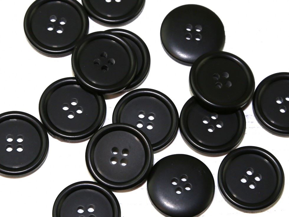 Dill Black Round Matte Buttons (Value Pack)