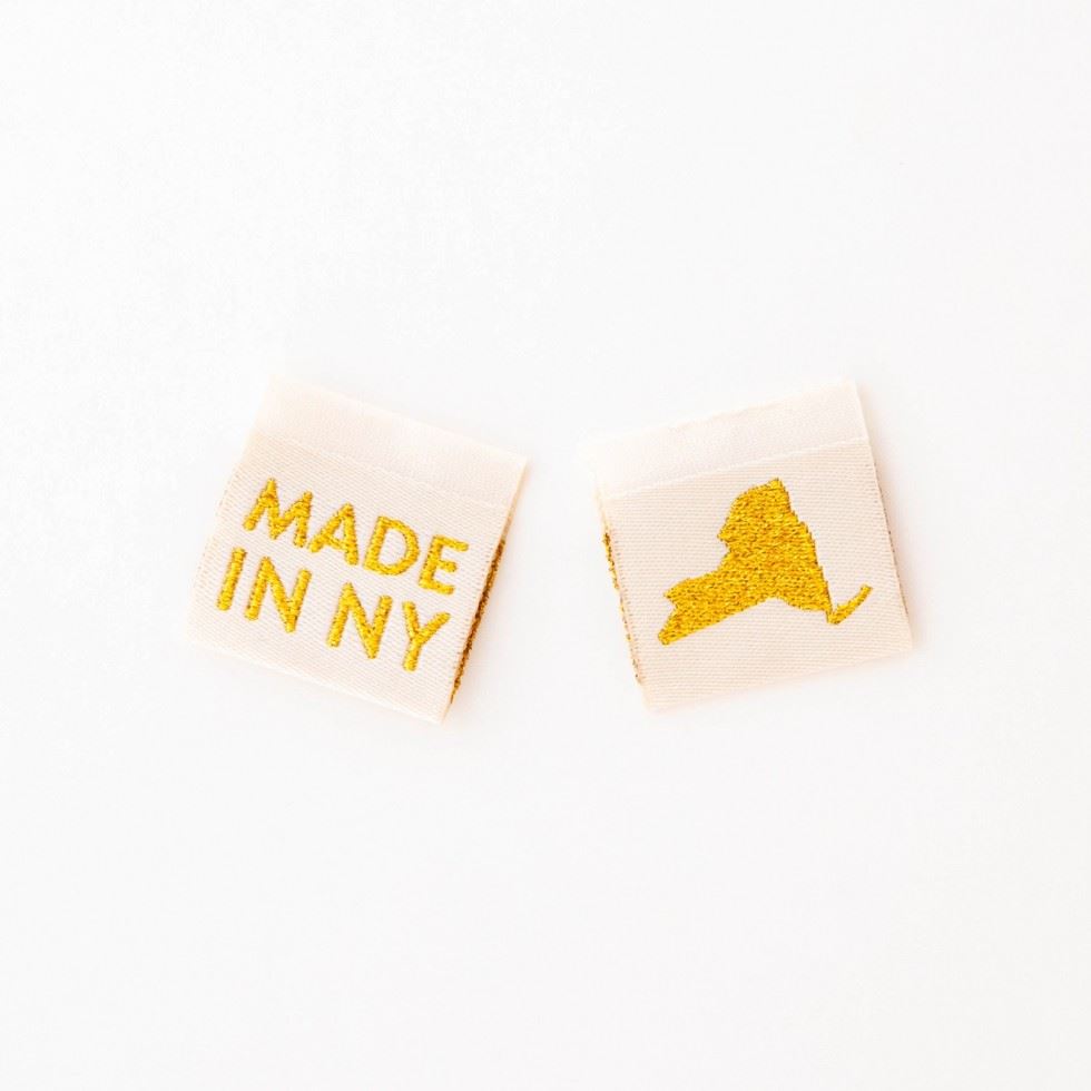 Sarah Hearts Made In My State Gold Woven Labels New York
 