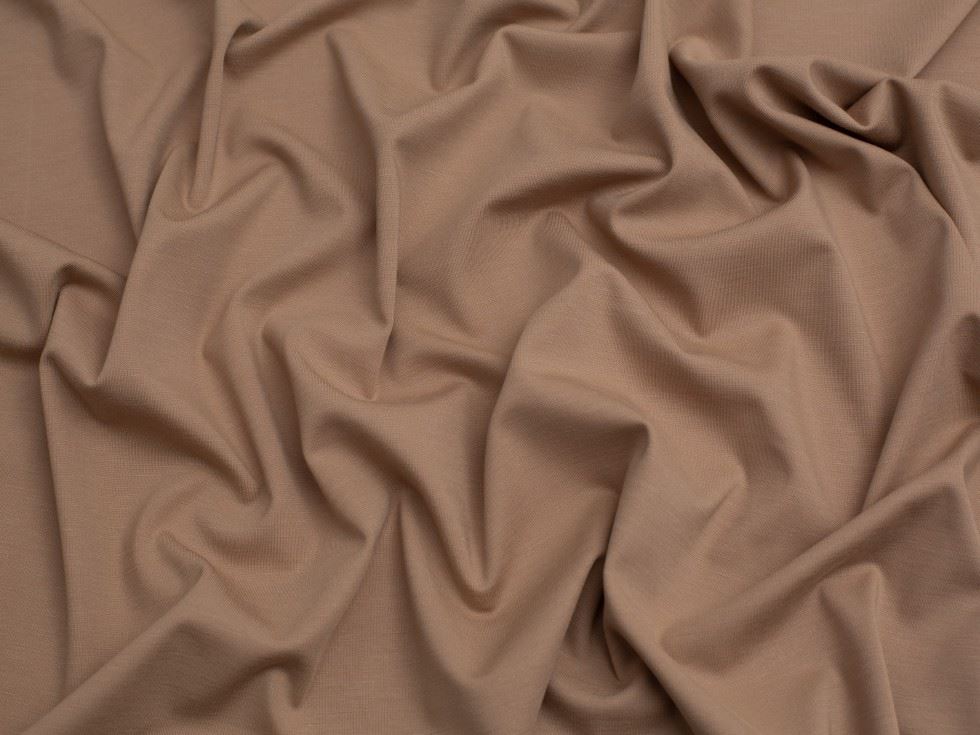 Minerva Core Range Beige Viscose Interlock Jersey Stretch Knit Fabric