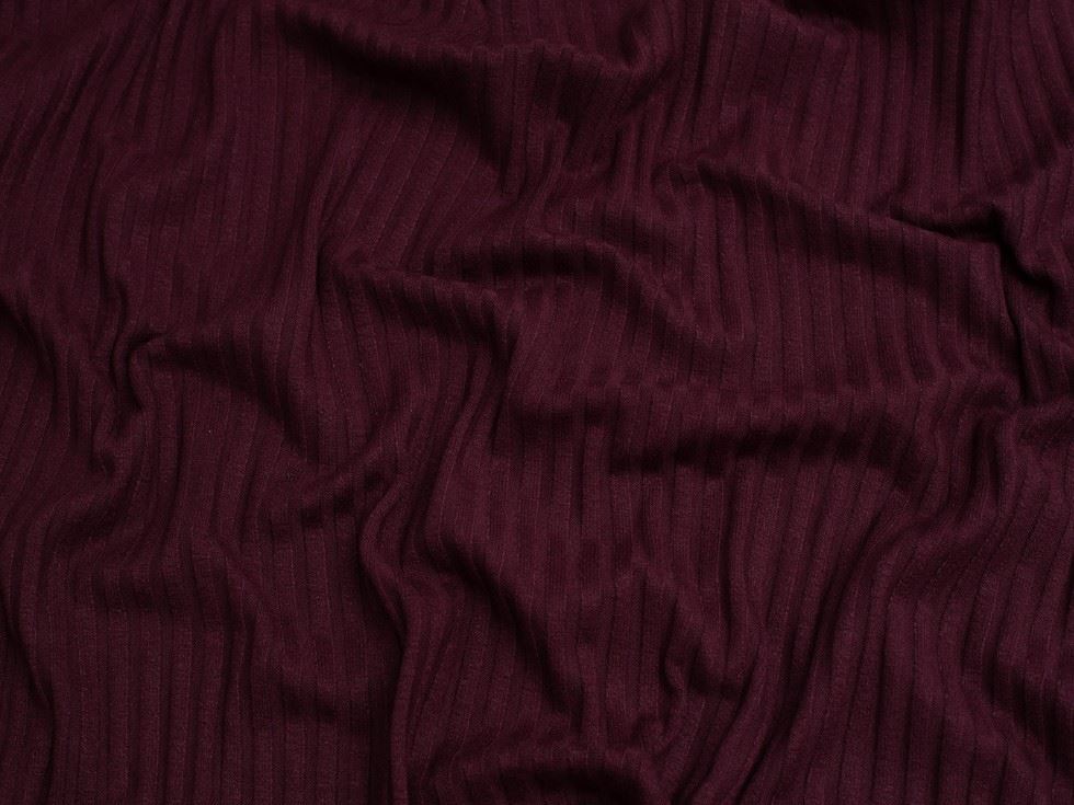 Minerva Core Range Berry Viscose Rib Stretch Knit Fabric