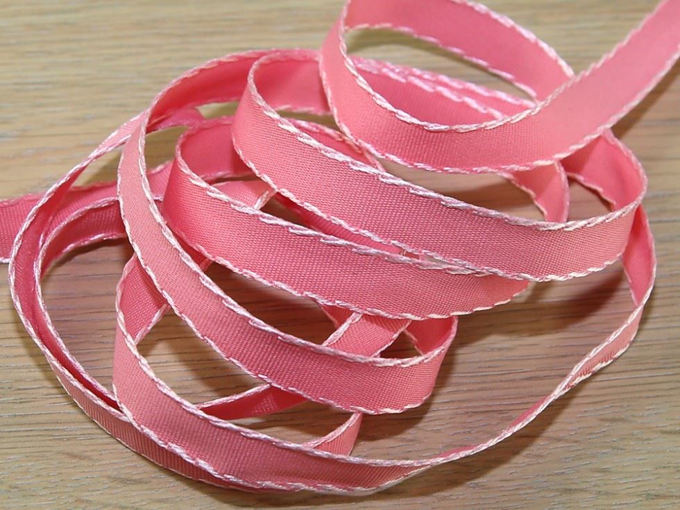 Stitched Edge Fancy Ribbon Baby Pink
