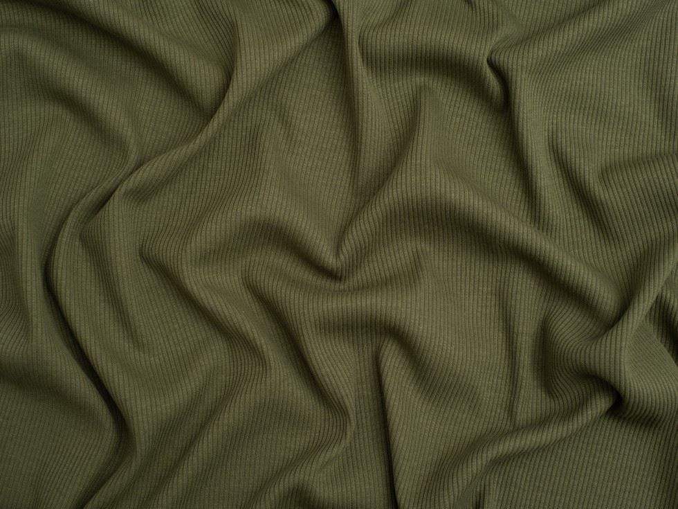 Minerva Core Range Cotton Rib Stretch Knit Fabric Bottle Green
 