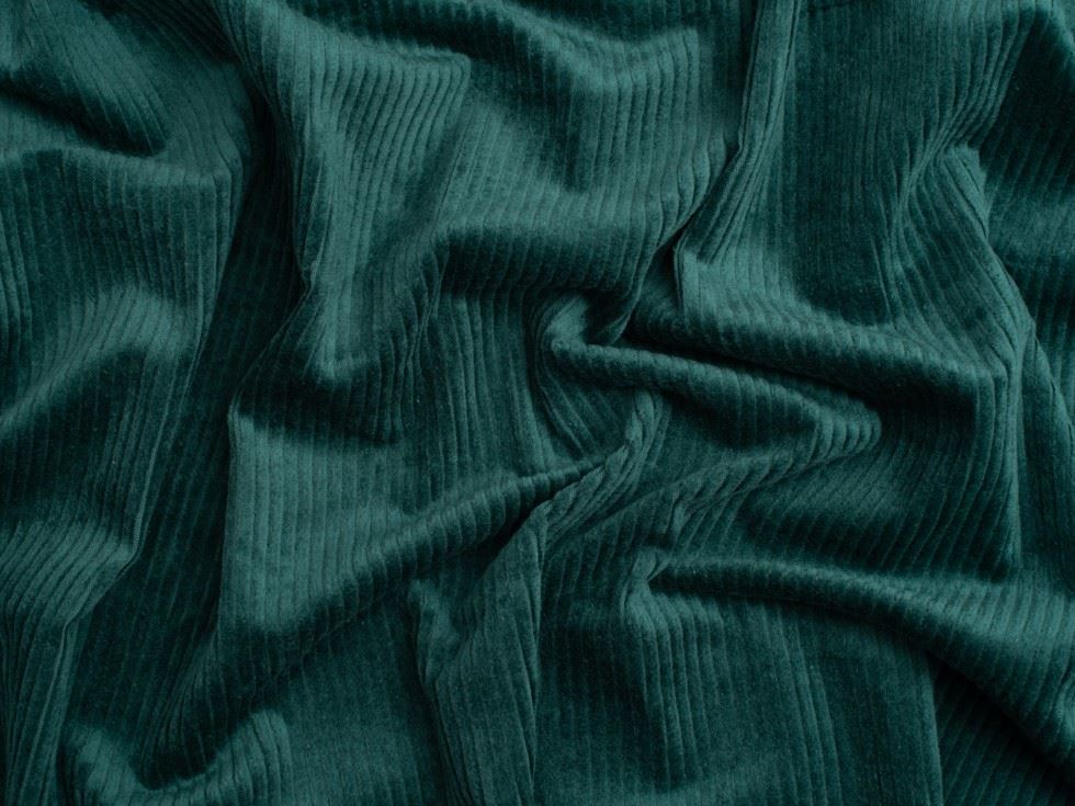Minerva Core Range 6 Wale Stretch Woven Jumbo Cord Fabric Peacock
 