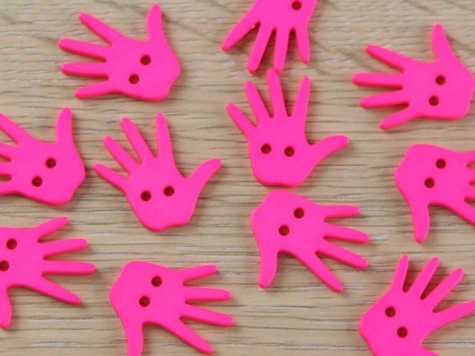 Dill Neon Hands Buttons (Value Pack) Pink
 