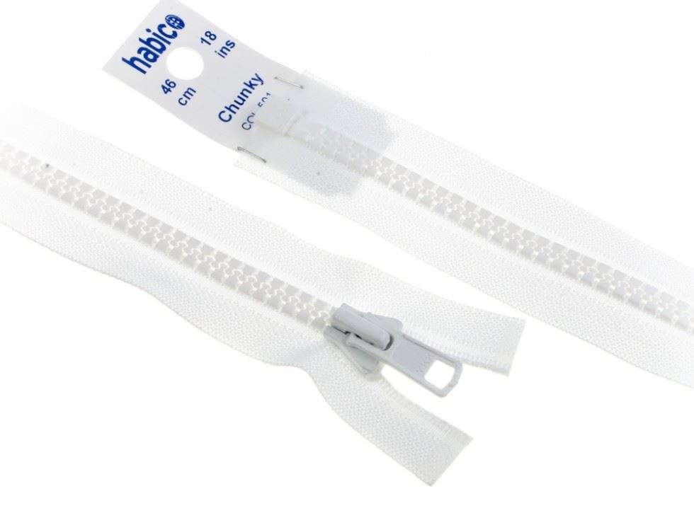 YKK Vislon Chunky Open End Zips White