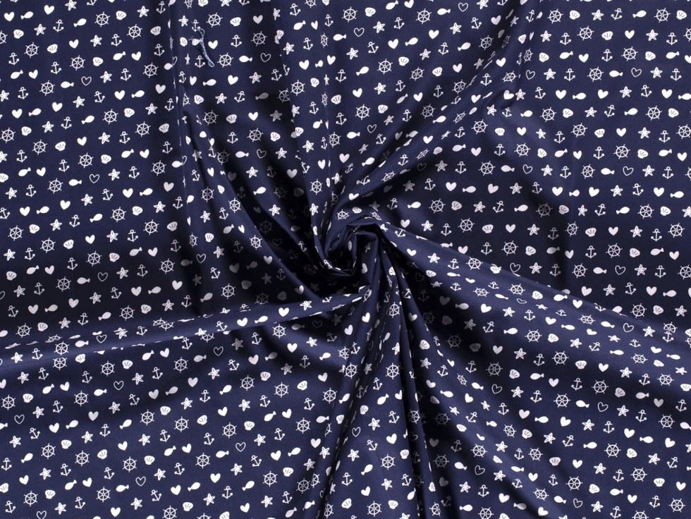 100% Cotton Poplin Fabric Navy