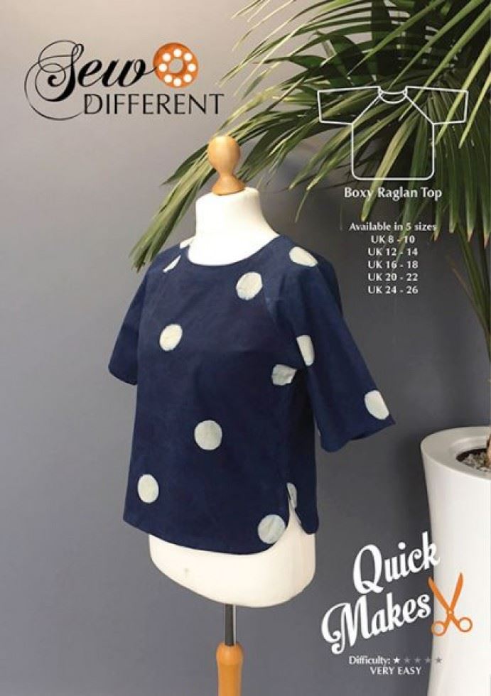 Sew Different Paper Sewing Pattern Boxy Raglan Top
 
