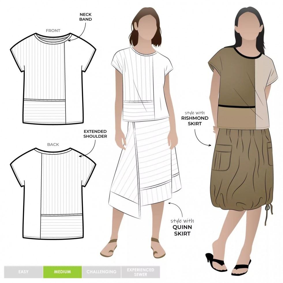 Style Arc Paper Sewing Pattern Quinn Top
