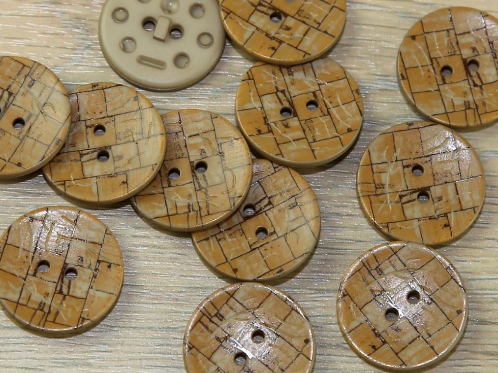 Dill Beige Round Texture Buttons (Value Pack)