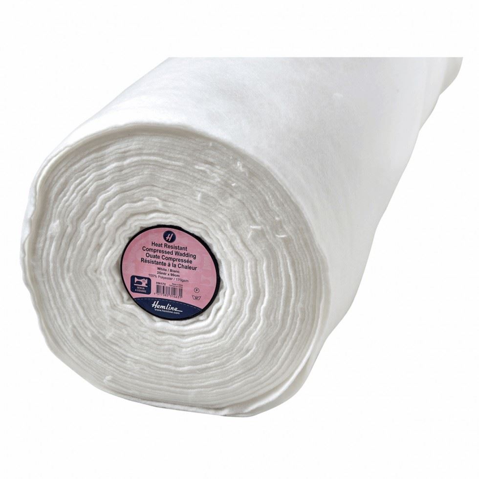 Hemline White Heat Resistant Compressed Sew In Batting Wadding