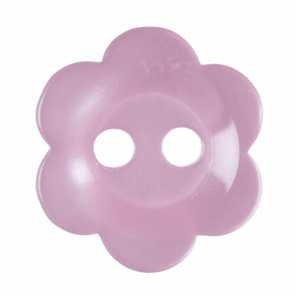 Hemline Pink Plastic Flower Buttons