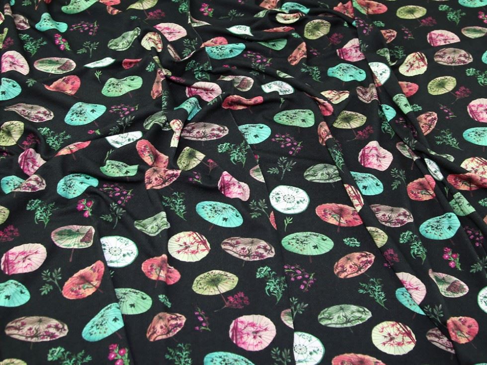 Lady Mcelroy Black Viscose Crepe Textured Stretch Knit Fabric