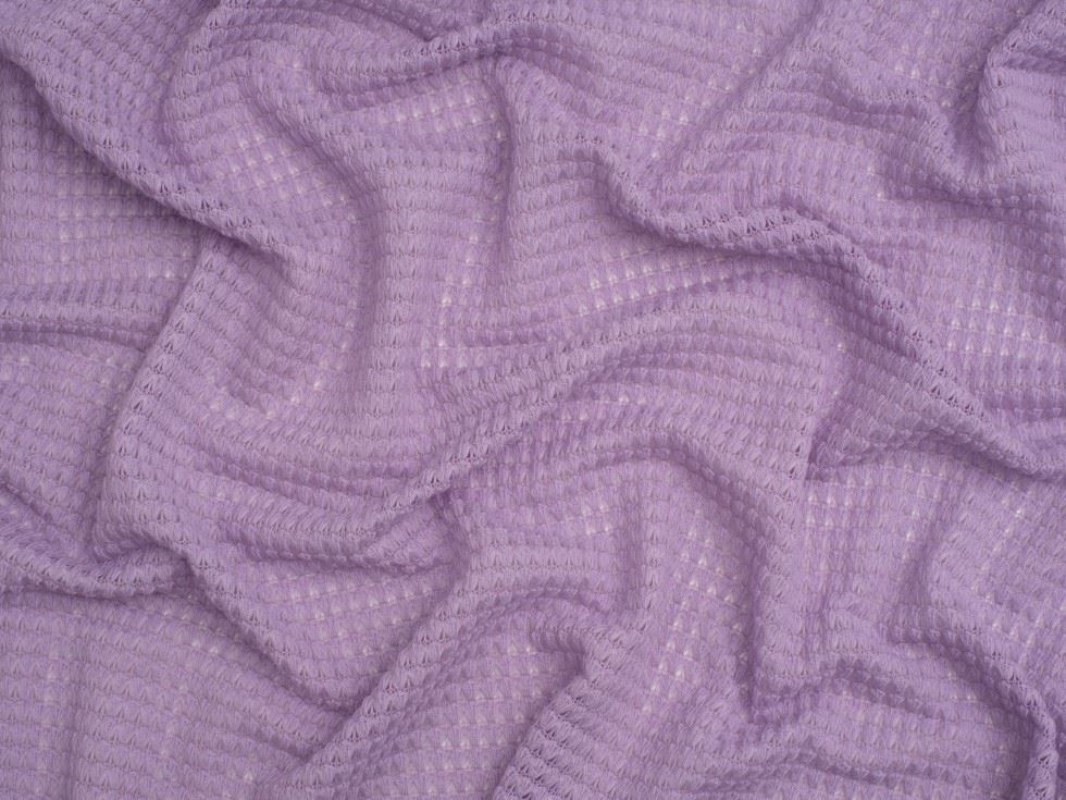 Minerva Core Range Crochet Lace Stretch Sweater Knit Fabric Lilac
 