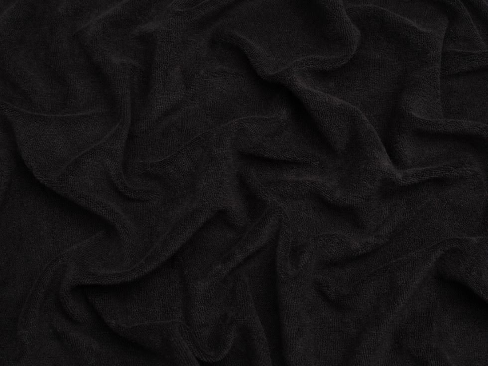 Minerva Core Range Black One Sided Cotton Towelling Fabric