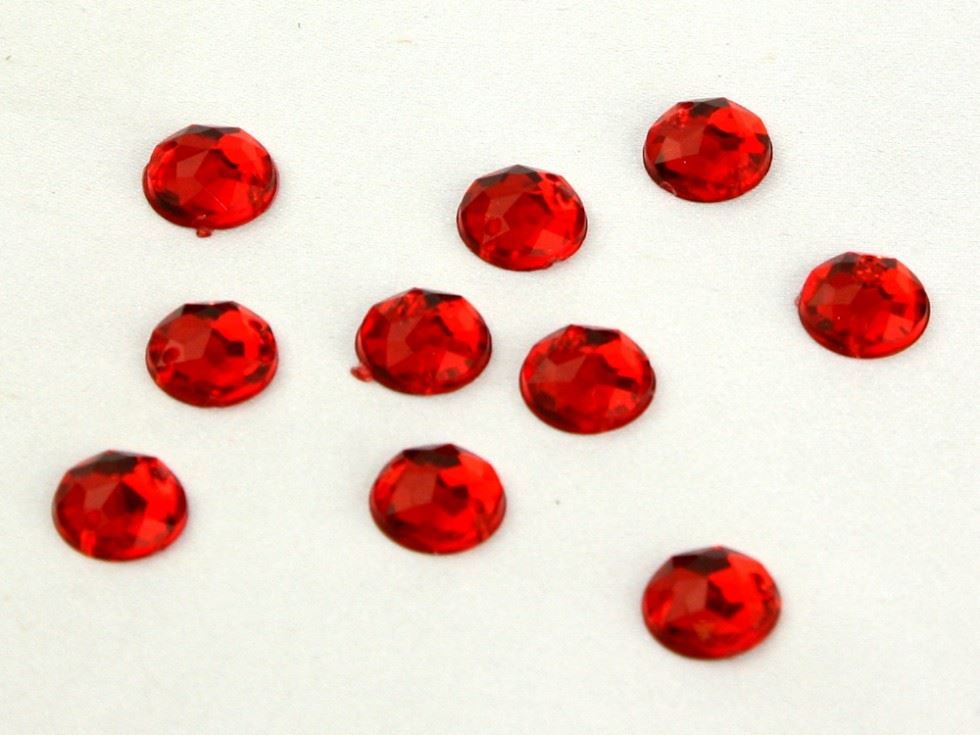Round Acrylic Jewels Red
 