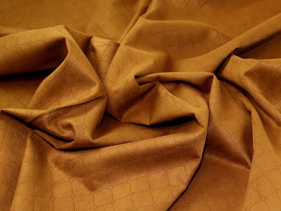 Tan Deadstock Suede Scuba Stretch Knit Fabric