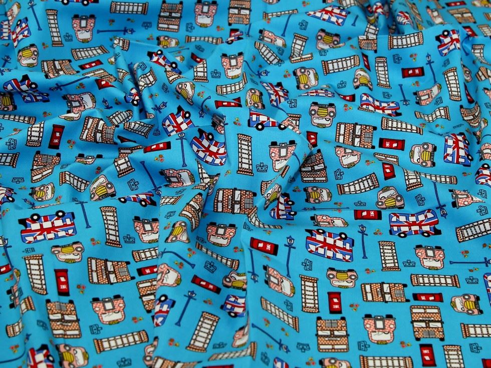 Turquoise Deadstock 100% Cotton Poplin Fabric