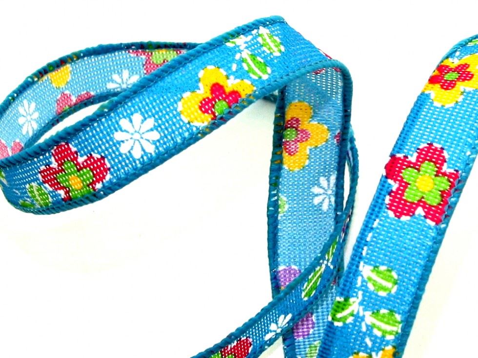 Turquoise Rustic Flower Ribbon