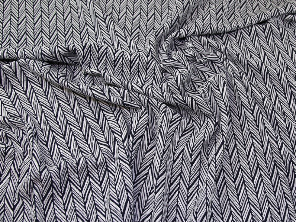 Deadstock Plume Textured Stretch Knit Fabric Navy Blue
 