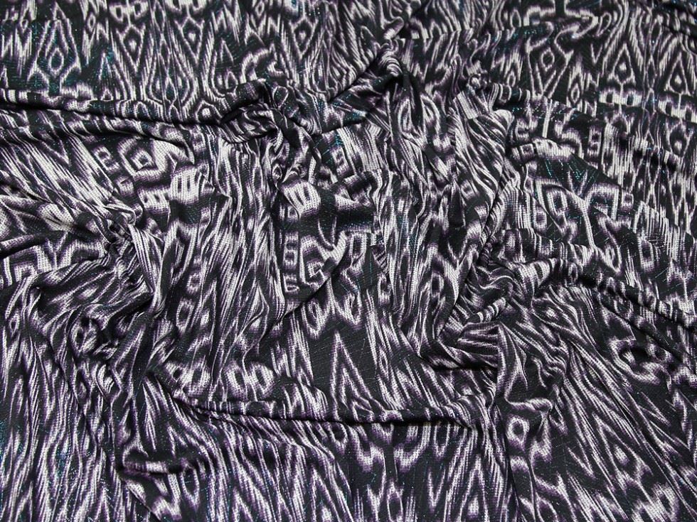 Purple Deadstock Lurex Sweater Knit Stretch Fabric