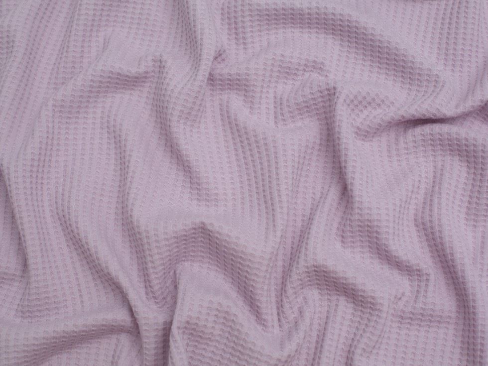 Minerva Core Range Waffle Textured Stretch Knit Fabric Light Pink
 
