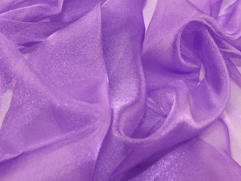 Purple Deadstock Crystal Organza Fabric