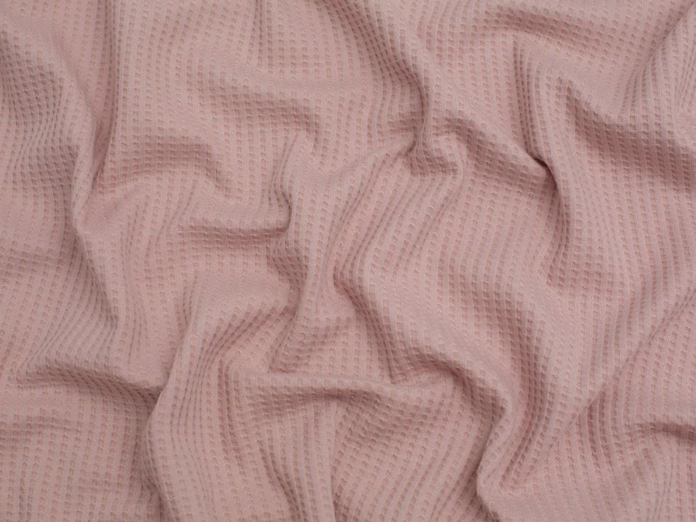 Minerva Core Range Waffle Textured Stretch Knit Fabric Blush
 