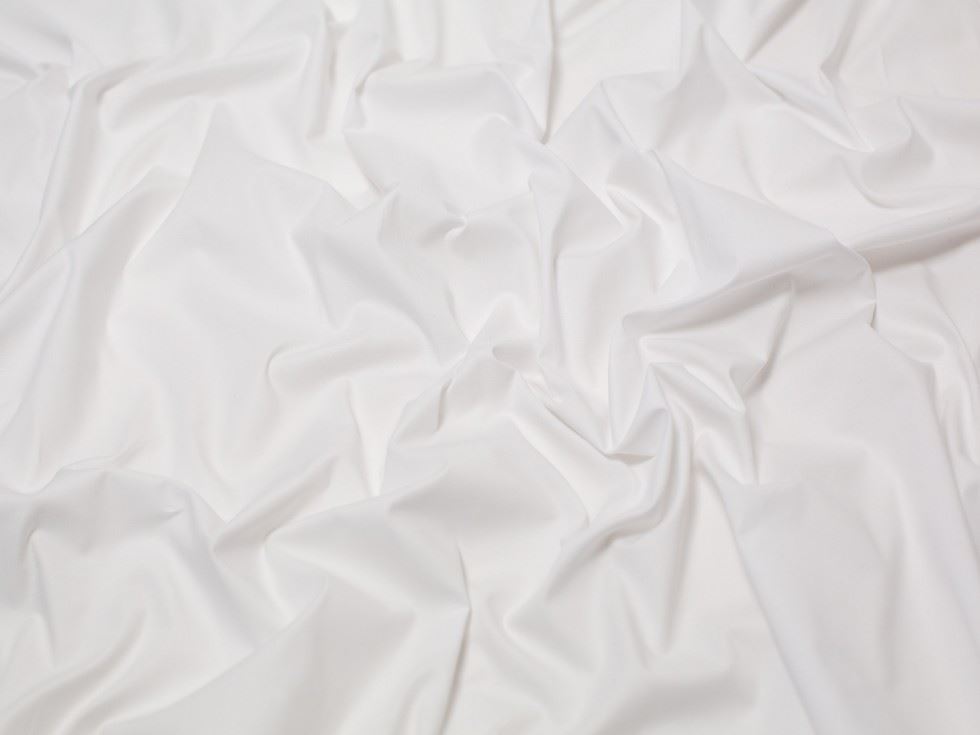 Minerva Core Range White Light Stretch Woven Cotton Poplin Fabric