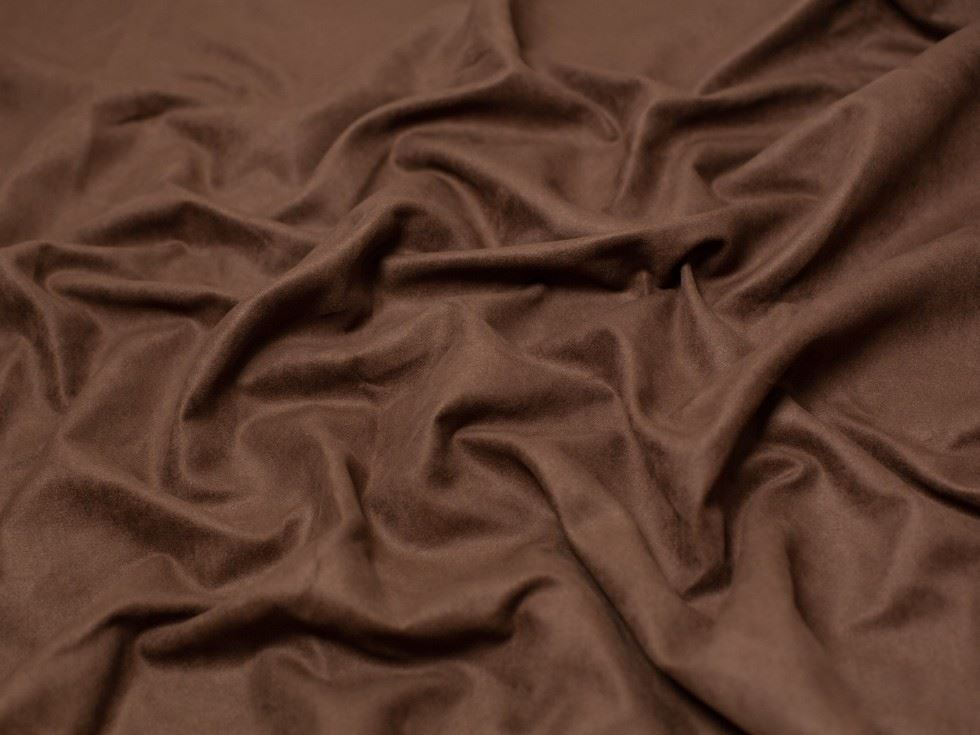 Minerva Core Range Brown Soft Faux Suede Fabric