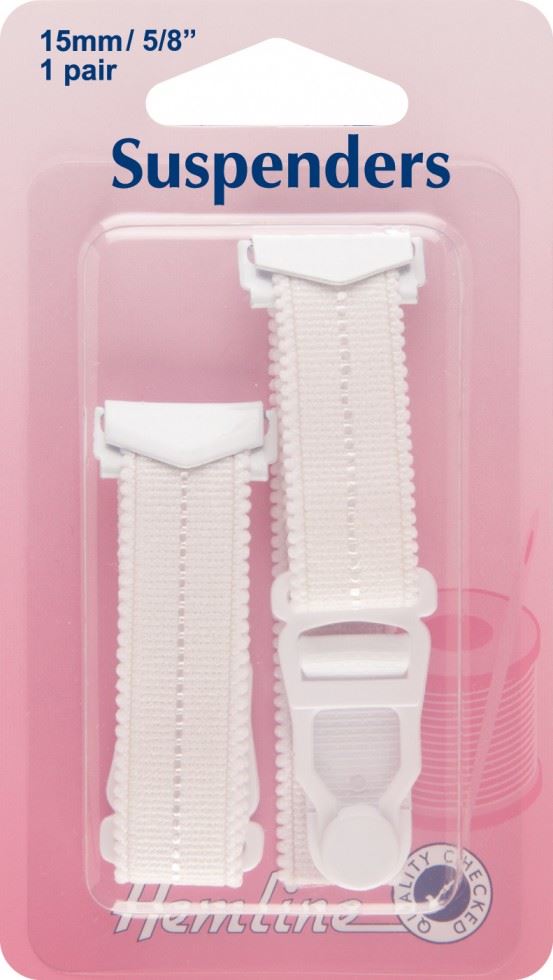 Minerva Sew In Suspenders White Hemline H775wht