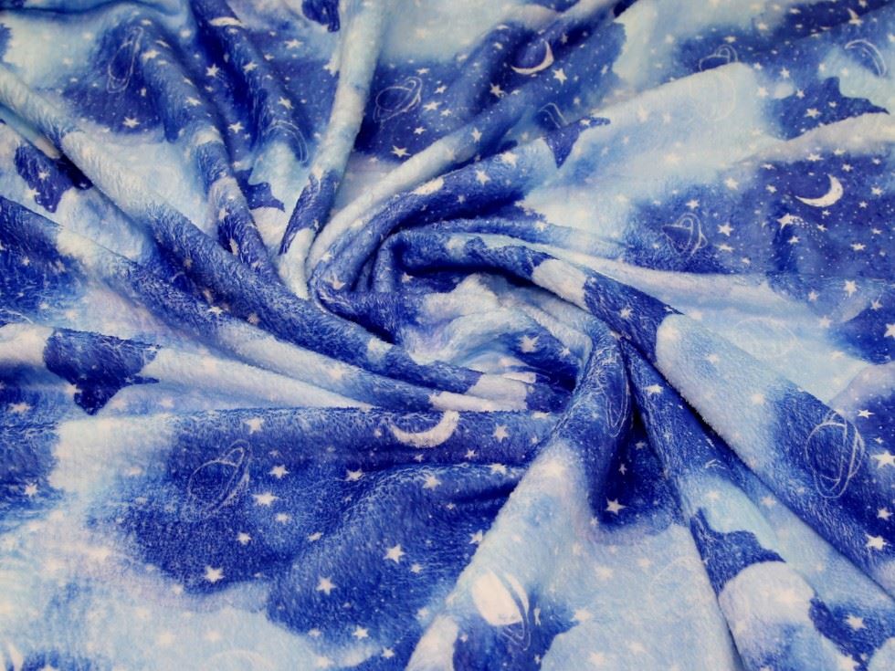 Blue Deadstock Plush Cuddle Fleece Fabric