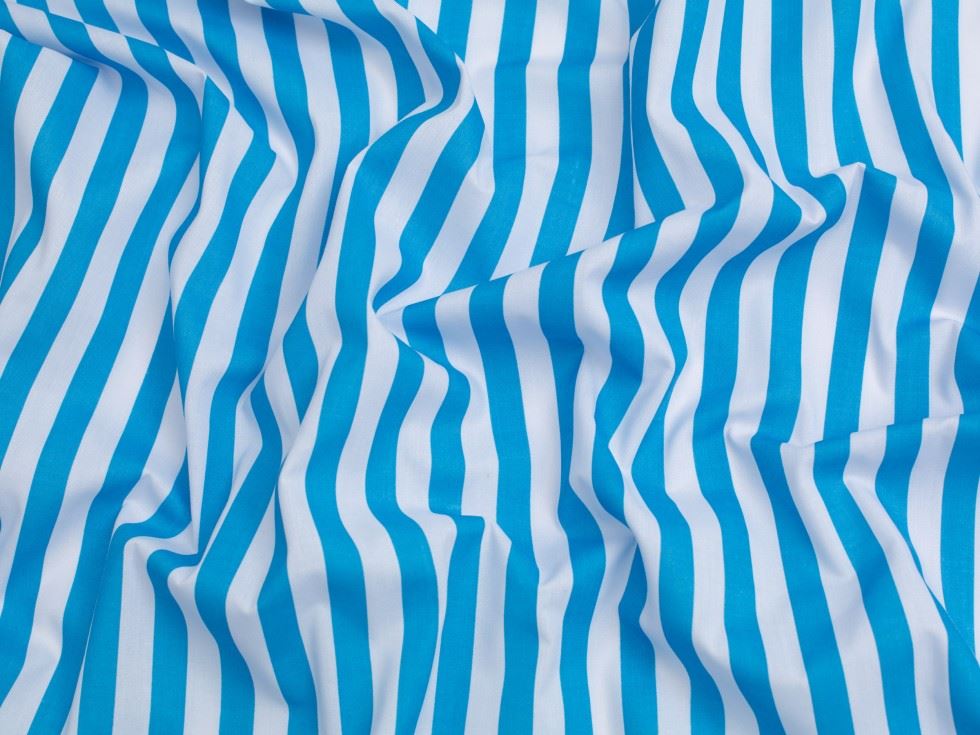 Minerva Core Range Printed Polycotton Fabric Turquoise & White
 