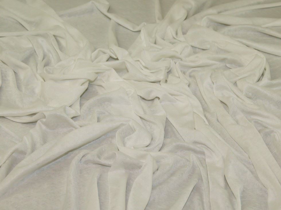 White Deadstock Slinky Sweater Knit Stretch Fabric