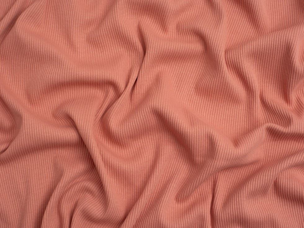 Minerva Core Range Cotton Rib Stretch Knit Fabric Rose Pink
 