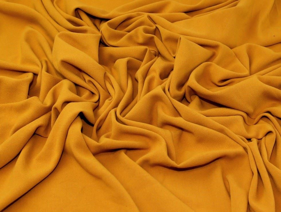 Mustard Deadstock Rio Stretch Woven Crepe Fabric