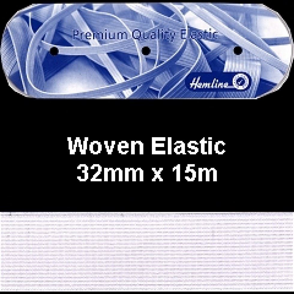 Hemline White Flat Woven Elastic