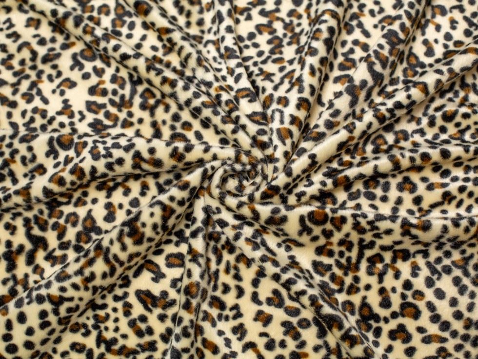 Minerva Core Range Baby Leopard Velboa Faux Fur Fabric