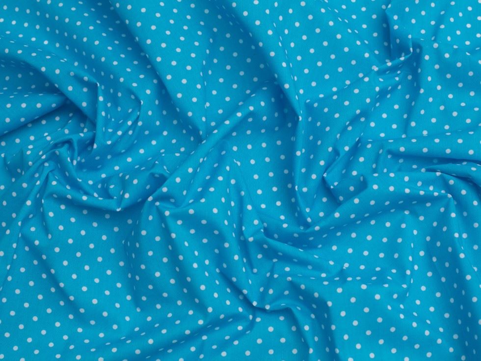Minerva Core Range Turquoise Printed Polycotton Fabric